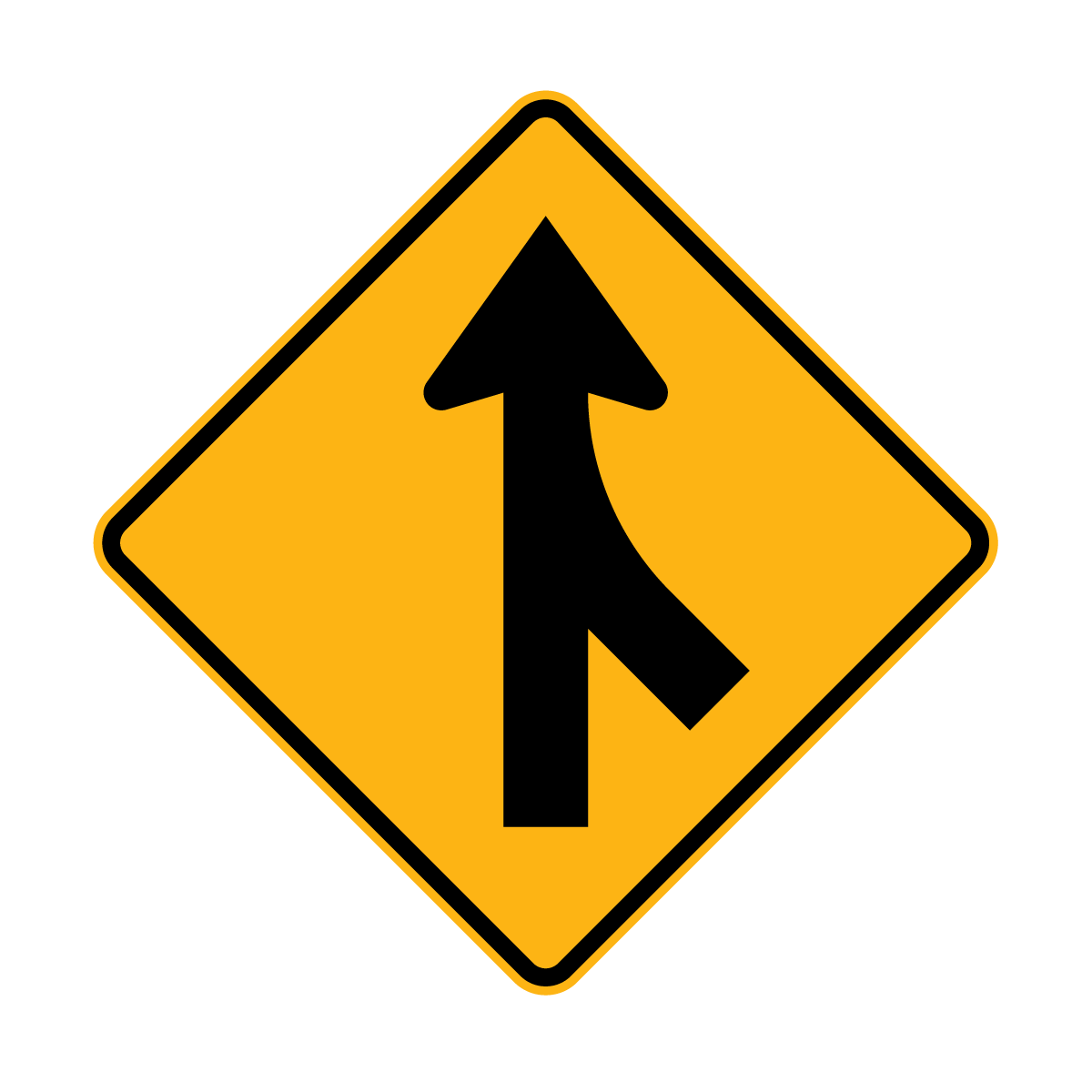 Warning: Merging Traffic Sign