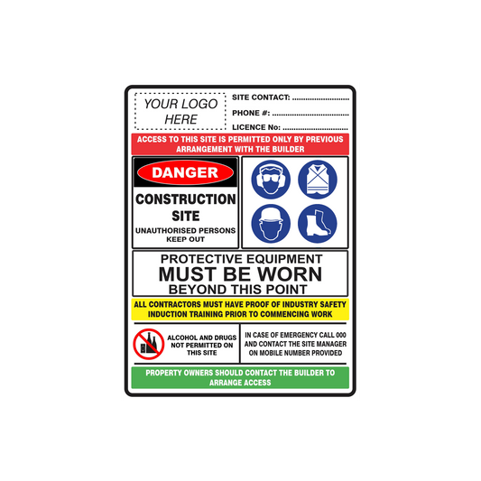 WHS Construction Site Combination Signage