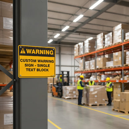 Custom Warning Sign, 300mm x 225mm, Single Text Block