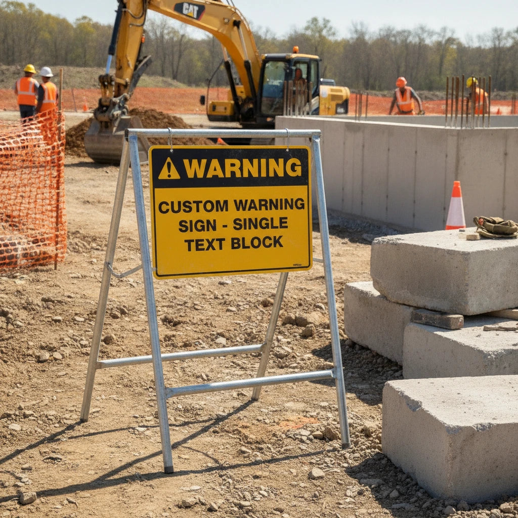 Custom Warning Sign, 600mm x 450mm, Single Text Block