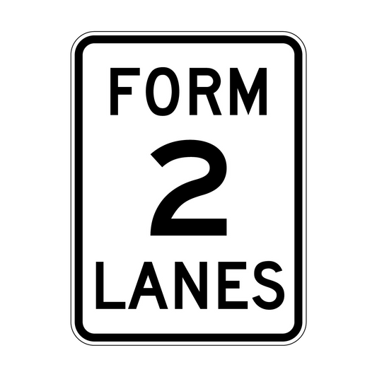 Form 2 Lanes Sign