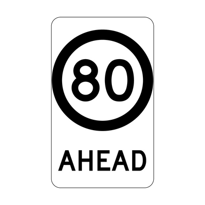 40, 60, 80km/h Ahead Sign