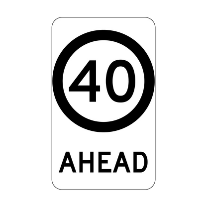 40, 60, 80km/h Ahead Sign