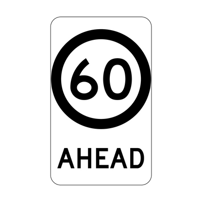 40, 60, 80km/h Ahead Sign