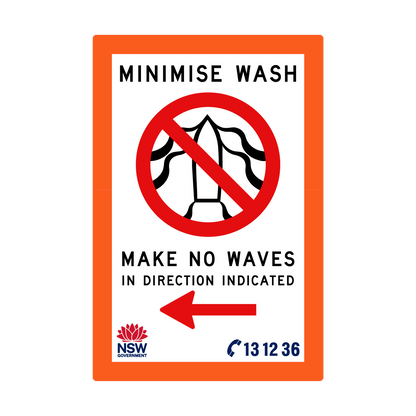 Minimise Wash Make No Waves with Fluro Orange Border