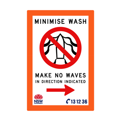 Minimise Wash Make No Waves with Fluro Orange Border