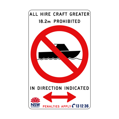 All Hire Craft Greater 18.2m Prohibited