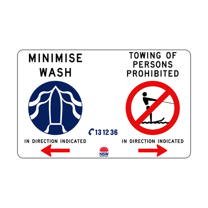 Towing Prohibited and Minimise Wash combination sign