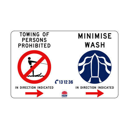 Towing Prohibited and Minimise Wash combination sign