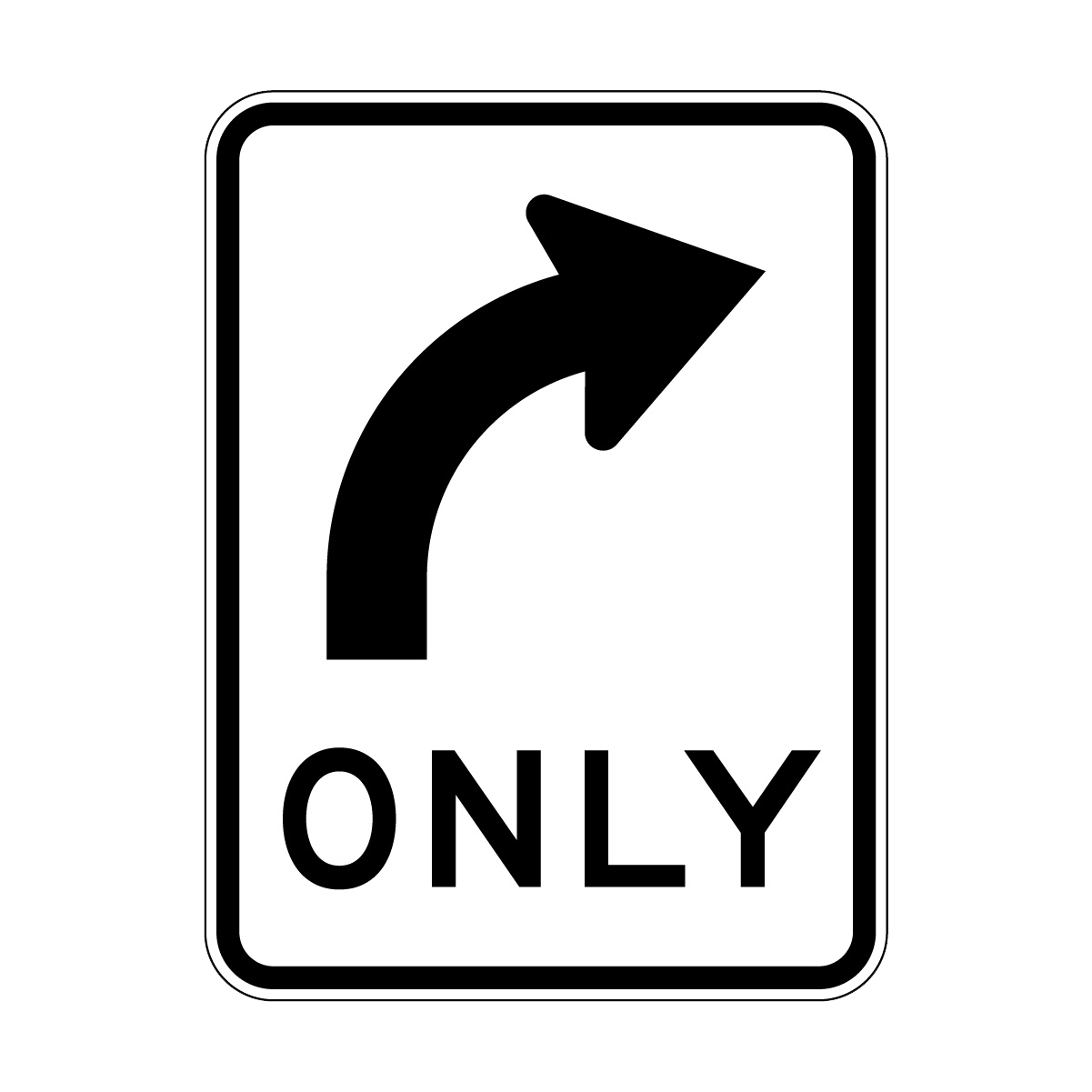 Right Only Sign