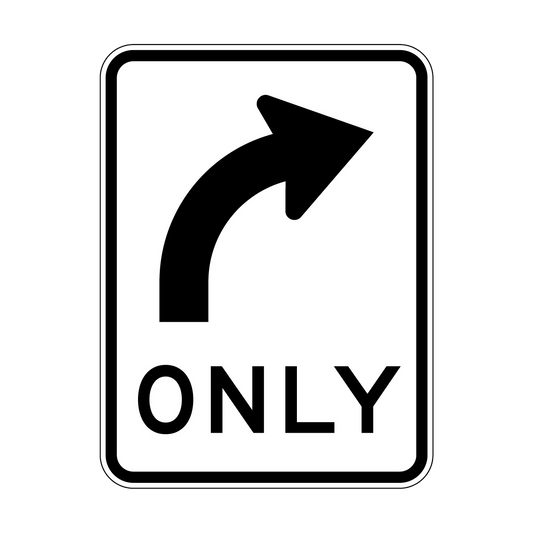 Right Only Sign