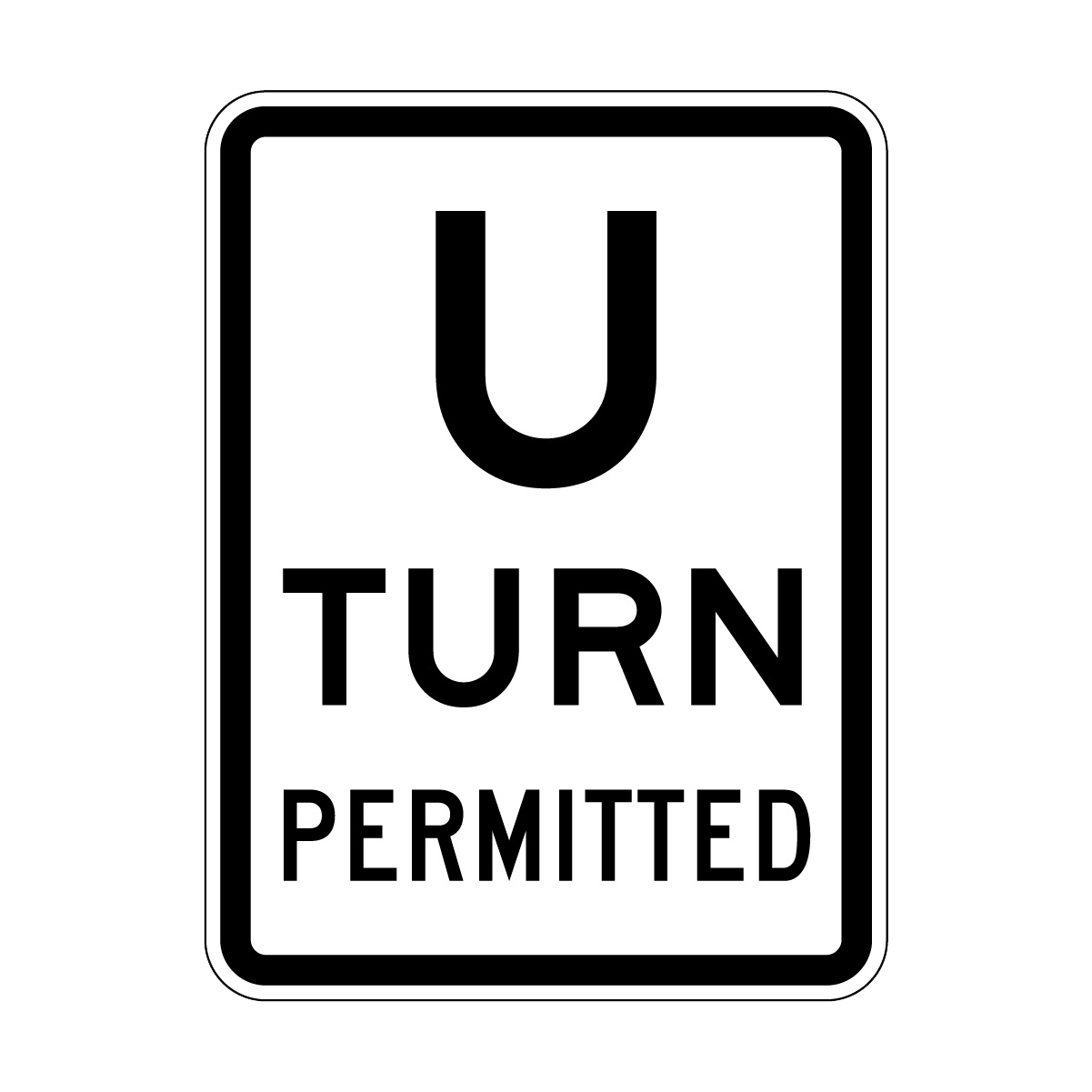 U Turn Permitted Sign