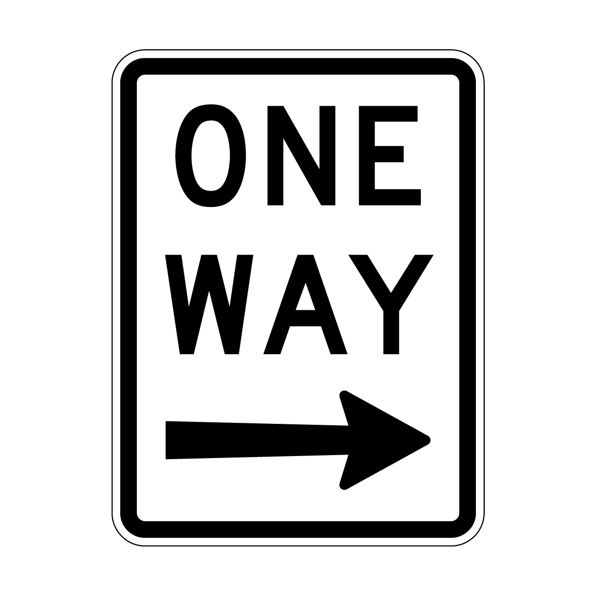 One Way Right Sign