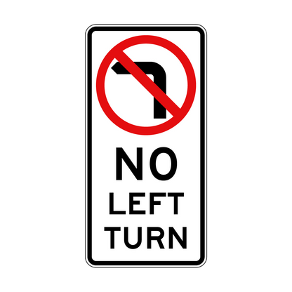 No Left Turn Sign