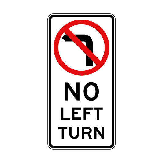 No Left Turn Sign