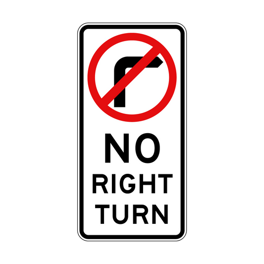 No Right Turn Sign