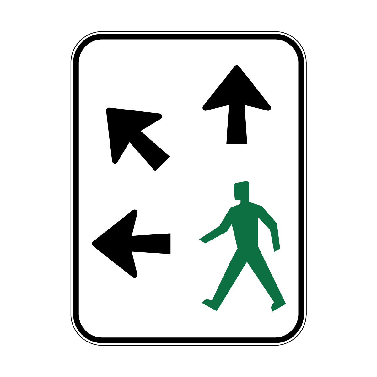 Pedestrian Crossing Sign - Diagonal