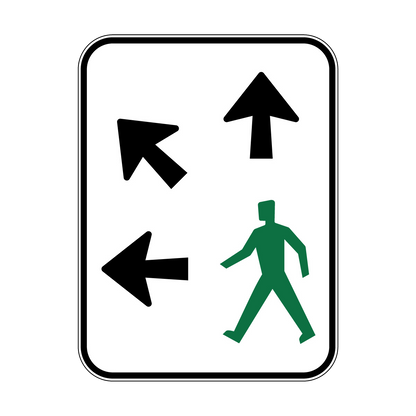 Pedestrian Crossing Sign - Diagonal