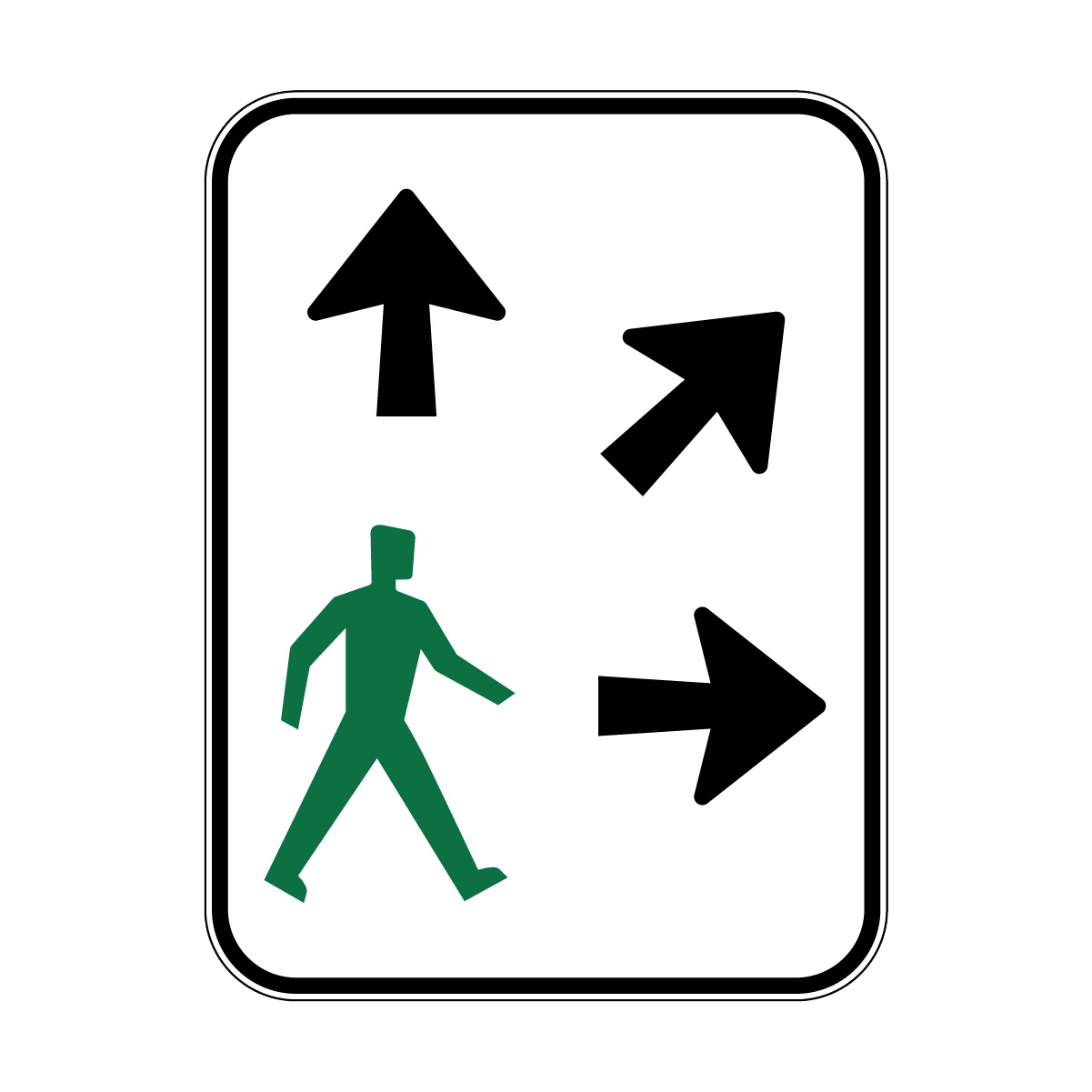 Pedestrian Crossing Sign - Diagonal