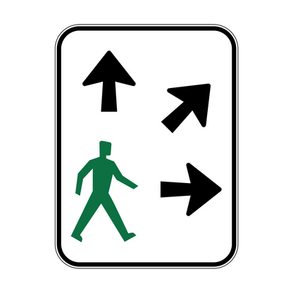 Pedestrian Crossing Sign - Diagonal