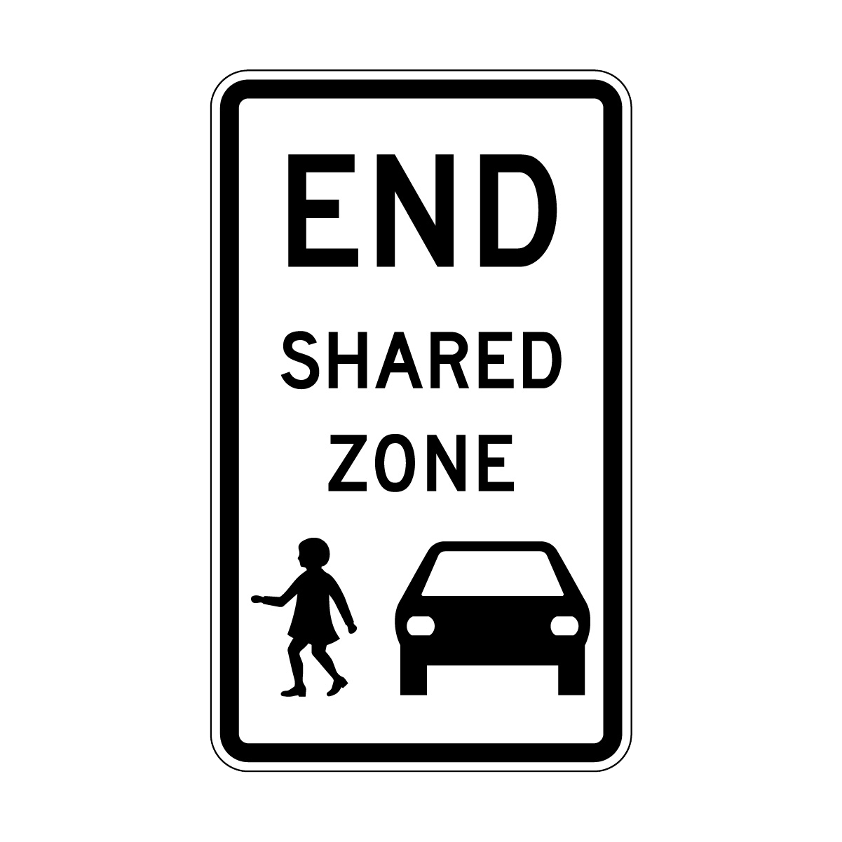 End Shared Zone Sign