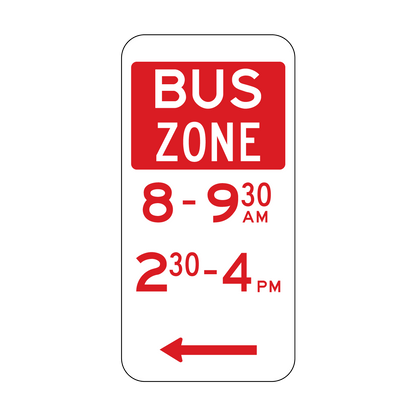 Bus Zone Sign Left