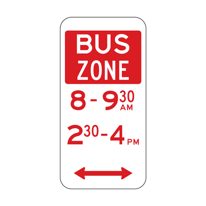 Bus Zone Sign L&R