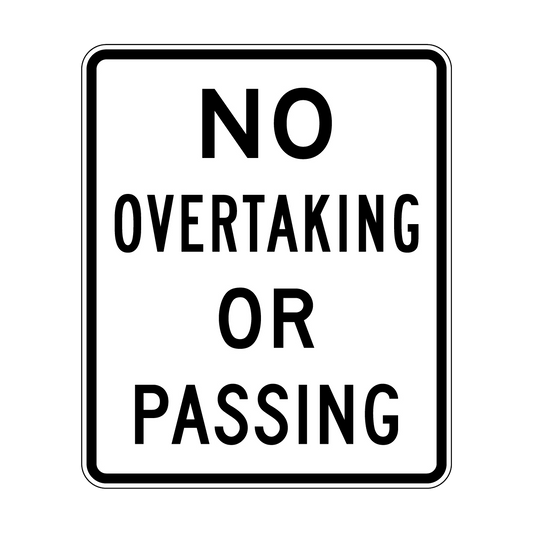 No Overtaking Or Passing Sign