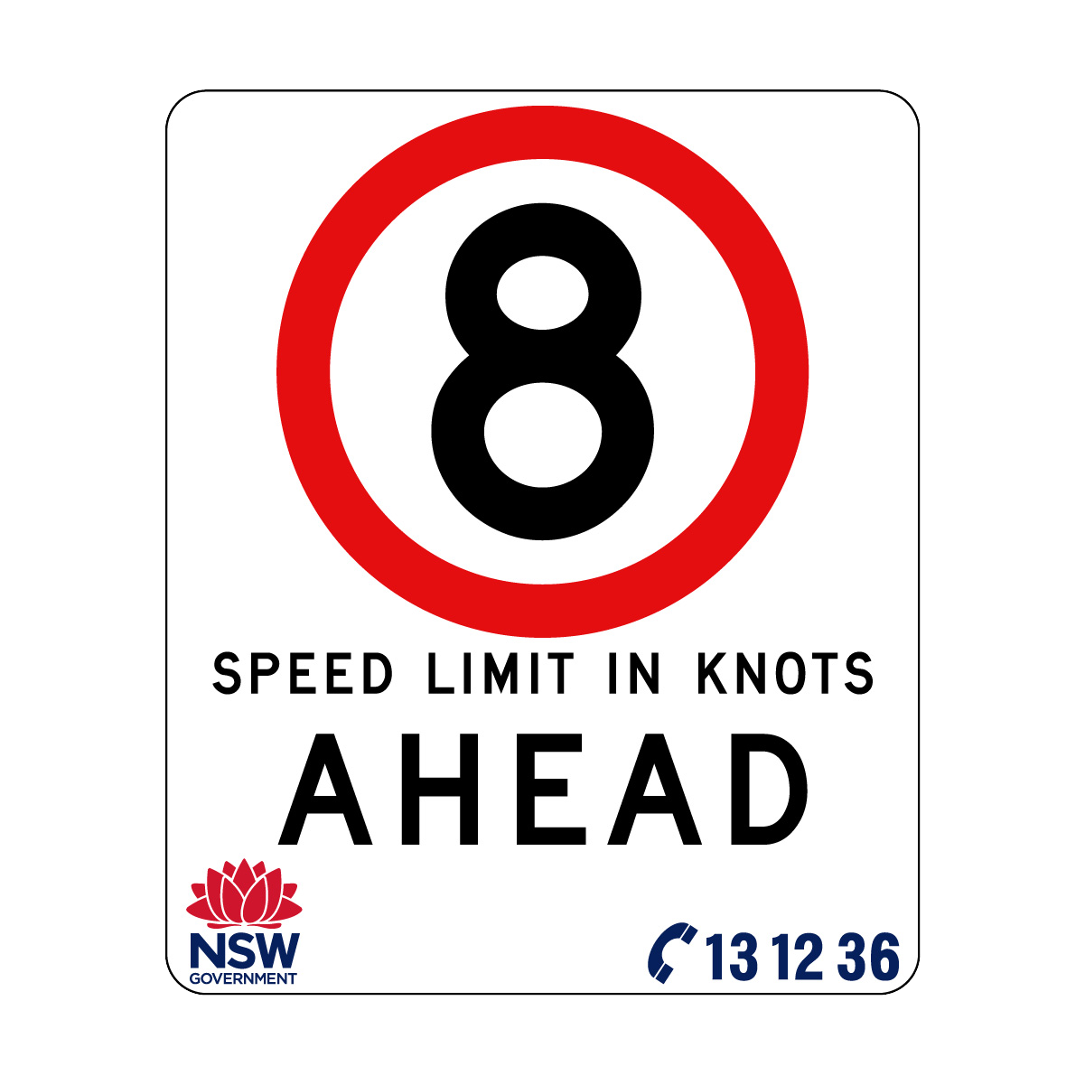 Speed Limit in Knots 750mm x 900mm