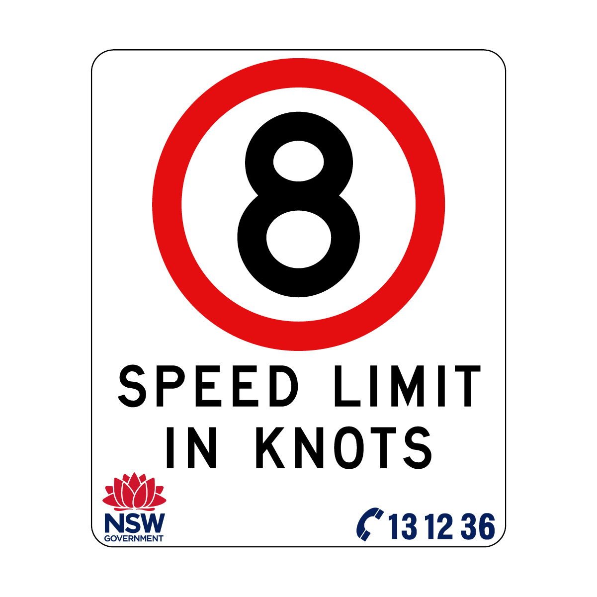 Speed Limit in Knots 750mm x 900mm