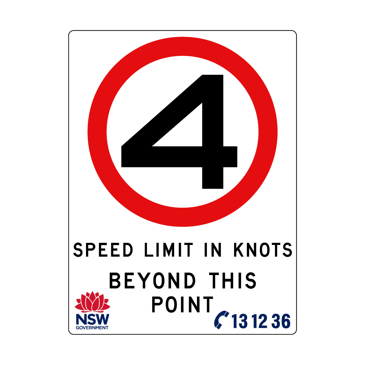 Speed Limit in Knots 1800mm x 2400mm