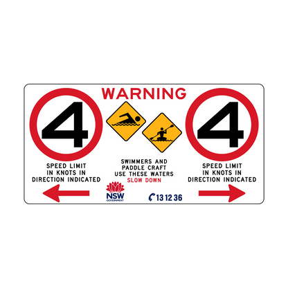 Warning Swimmers And Paddle Craft with Direction Left and Right