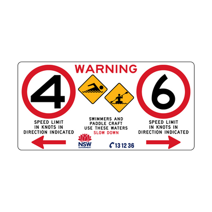Warning Swimmers And Paddle Craft with Direction Left and Right