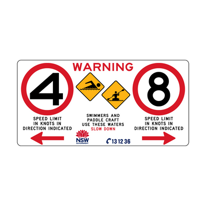 Warning Swimmers And Paddle Craft with Direction Left and Right