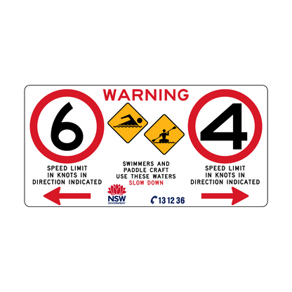 Warning Swimmers And Paddle Craft with Direction Left and Right