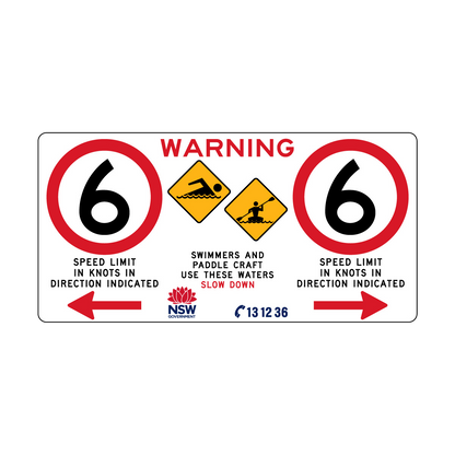 Warning Swimmers And Paddle Craft with Direction Left and Right