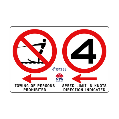 Towing Prohibited with Speed Limit in Knots