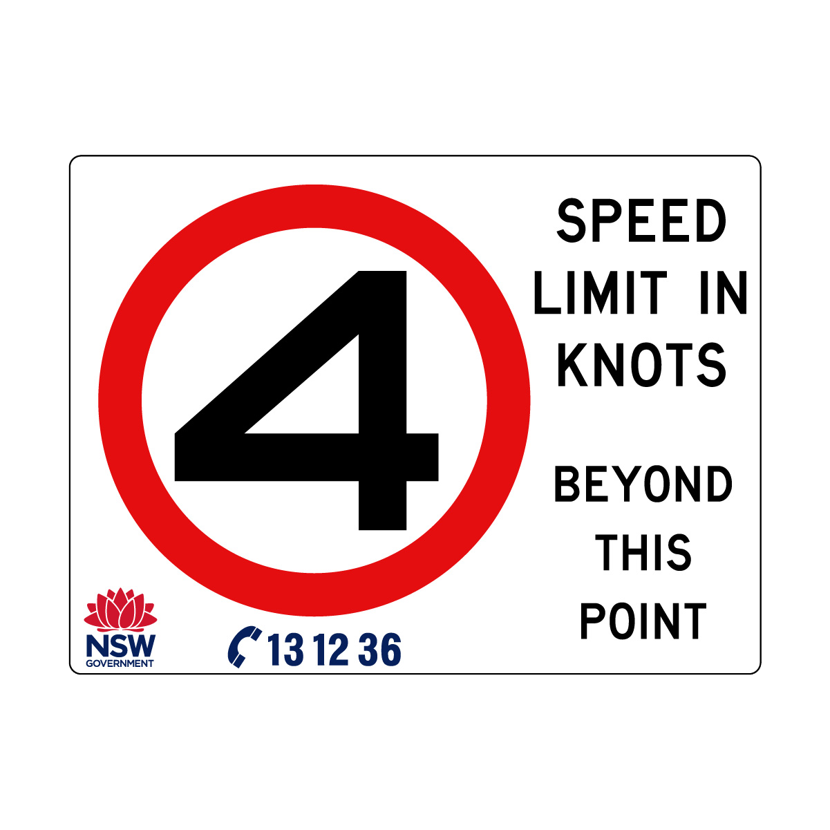 Speed Limit in Knots 2400mm x 1800mm