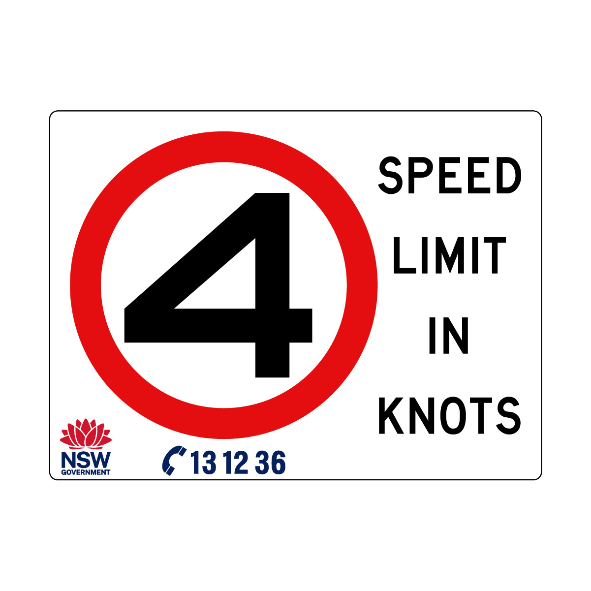 Speed Limit in Knots 2400mm x 1800mm