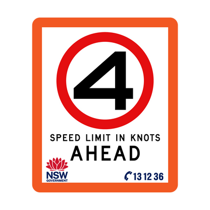 Speed Limit in Knots with Fluro Orange Border 750mm x 900mm