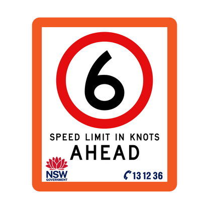 Speed Limit in Knots with Fluro Orange Border 750mm x 900mm