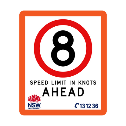 Speed Limit in Knots with Fluro Orange Border 750mm x 900mm