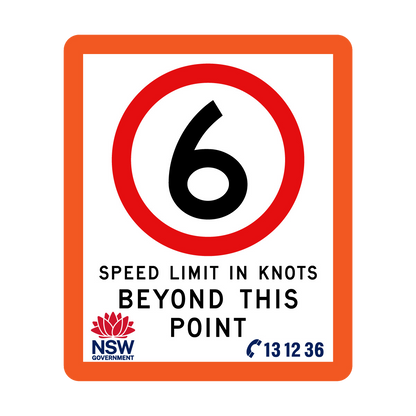 Speed Limit in Knots with Fluro Orange Border 750mm x 900mm