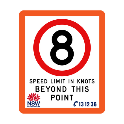 Speed Limit in Knots with Fluro Orange Border 750mm x 900mm