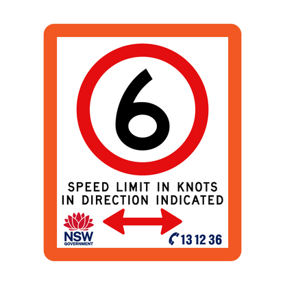 Speed Limit in Knots with Fluro Orange Border 750mm x 900mm