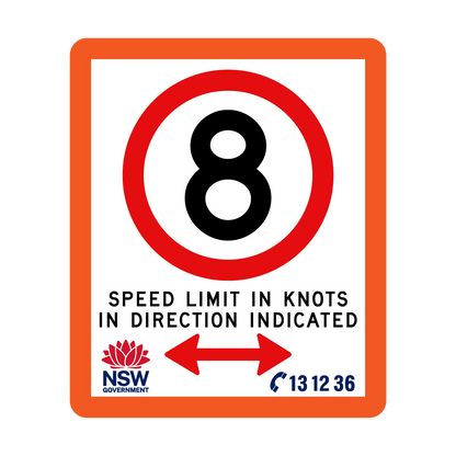 Speed Limit in Knots with Fluro Orange Border 750mm x 900mm