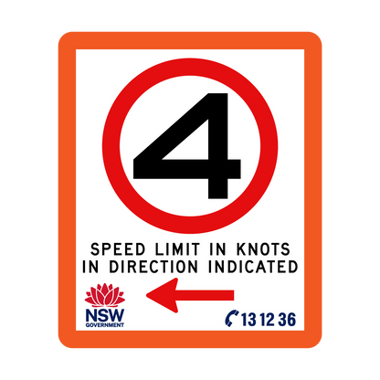 Speed Limit in Knots with Fluro Orange Border 750mm x 900mm