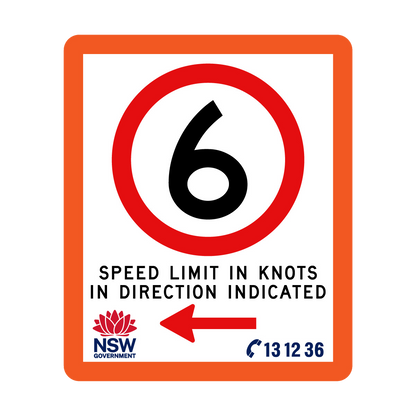 Speed Limit in Knots with Fluro Orange Border 750mm x 900mm