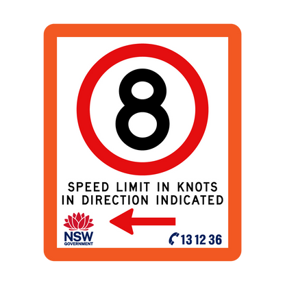 Speed Limit in Knots with Fluro Orange Border 750mm x 900mm