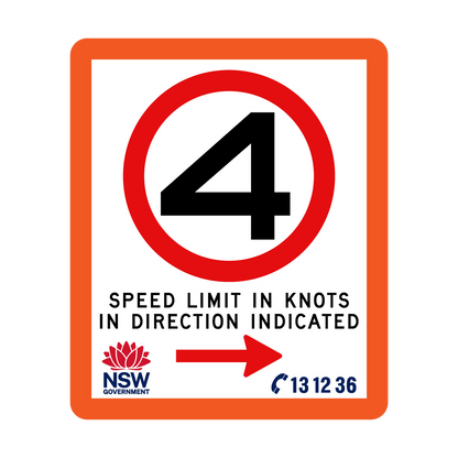 Speed Limit in Knots with Fluro Orange Border 750mm x 900mm